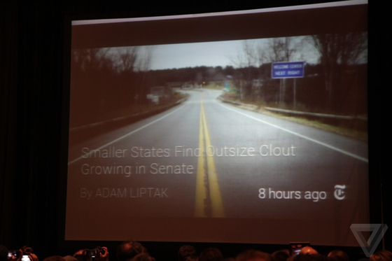 谷歌眼镜《纽约时报》应用演示