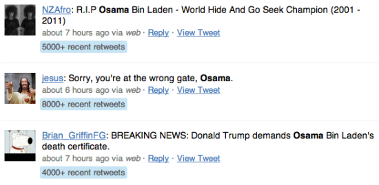 本拉登被击毙引发Twitter热议