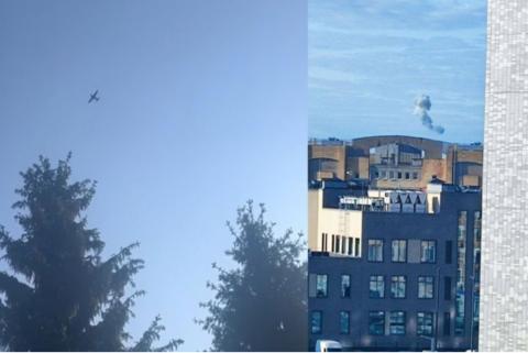 莫斯科住宅楼遭无人机袭击现场（社交平台截图）