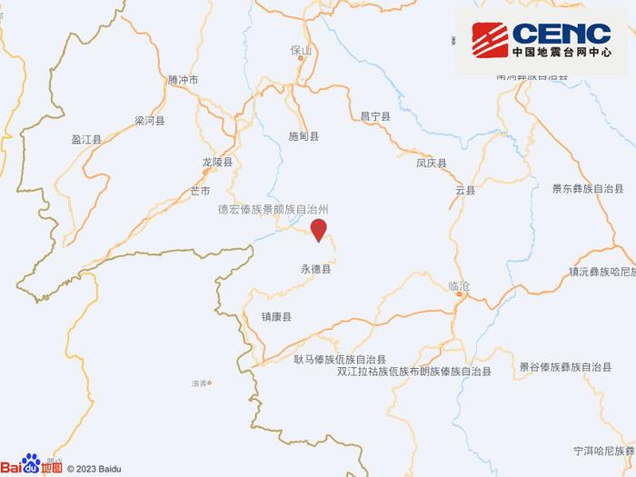 我国地震台网正式测定：10月20日05时04分在云南临沧市永德县产生3.1级地震