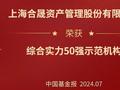 荣誉 | 合晟资产蝉联中国基金业英华奖“综合实力50强示范机构”（债券策略）