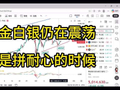 黄金维持震荡等待启动，白银小新低之后又弹回来，又是需要耐心的时候
