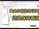 黄金白银上涨趋势目前没有改变，暂时还是要看涨为主