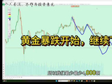 黄金暴跌开始，继续下看！