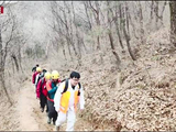 视频｜女子爬野山遭遇70度陡坡，失足跌落至10米外平台