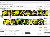 黄金白银回调继续关注情况，整体都和前两周没什么区别