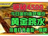 砸破4500，今日金价连环爆仓！黄金跳水，特朗普打光最后一张牌