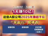 这些A股公司2025年赚超千亿，“宇宙行”居榜首