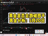 黄金是否会跌破四千黄金分析：5月20日