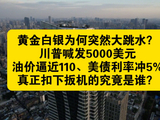 黄金白银为何突然大跳水？川普喊发5000美元、油价逼近110、美债殖利率冲5%，真正扣下扳机的幕后黑手究竟是谁？