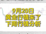 9月20日紧急通知，黄金下周要有大行情了