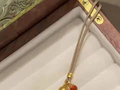 中鑫珠宝福葫映红项链足金999古法锤纹鎏彩葫芦黄金吊坠6.46g