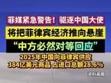 菲媒紧急警告！驱逐中国大使将把菲律宾经济推向悬崖，“中方必然对等回应”