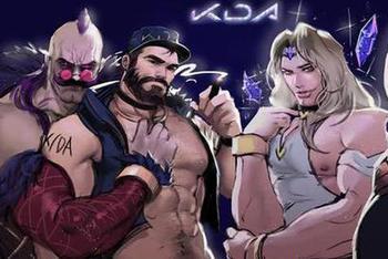 网友绘制KDA男团太man!
