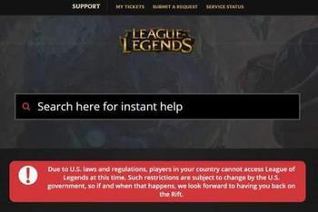美国政府禁止伊朗叙利亚玩家玩LOL