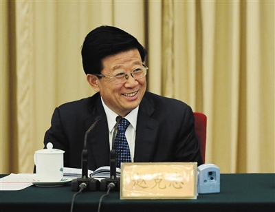 　　河北省委书记、省人大常委会主任赵克志。昨日，河北代表团在人民大会堂举行开放日活动。 新京报首席记者 陈杰 摄