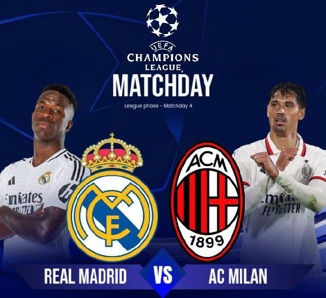 歐冠第4輪皇馬迎戰AC米蘭