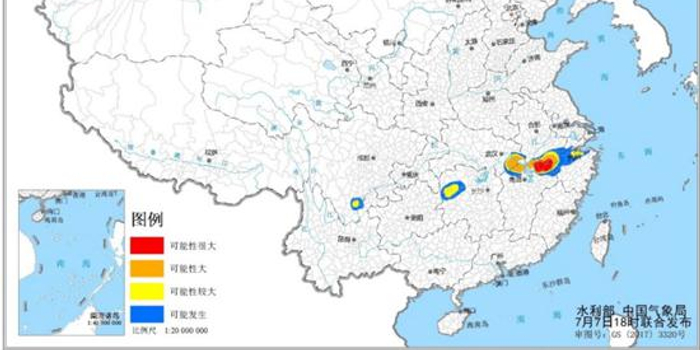 中国天气网讯 水利部和中国气象局7月7日18时联合发布山洪灾害气象