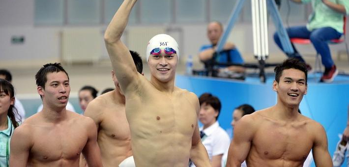 孙杨4x100米混合泳接力成六金王