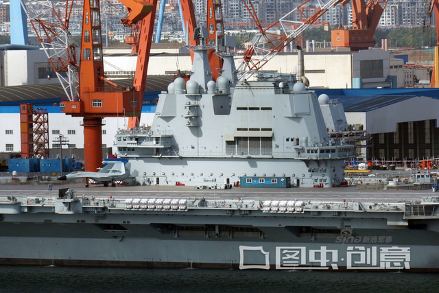 即将再海试？我国产航母主机试车 舰载武器撤防雨布