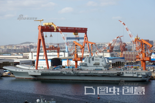 即将再海试？我国产航母主机试车 舰载武器撤防雨布