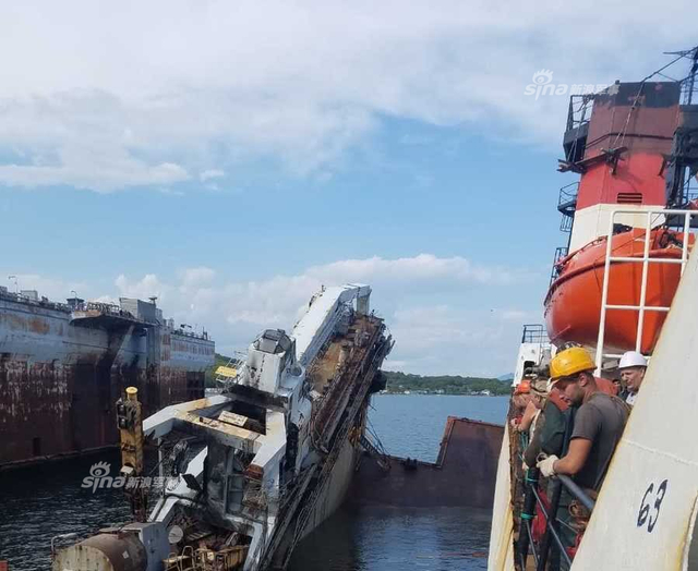 赶紧换中国货！俄远东船厂浮船坞突发事故断成两截