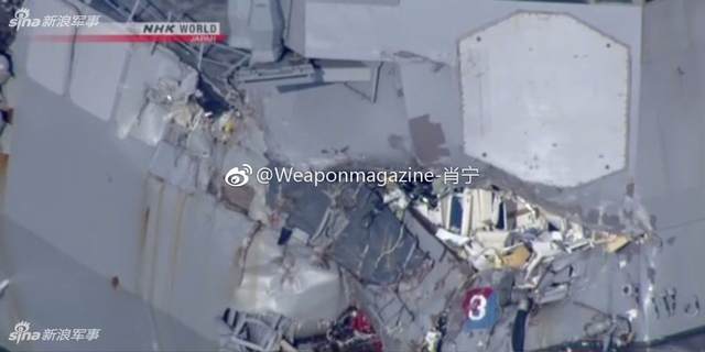 现场惨烈：美军宙斯盾舰在日本海域与货轮相撞