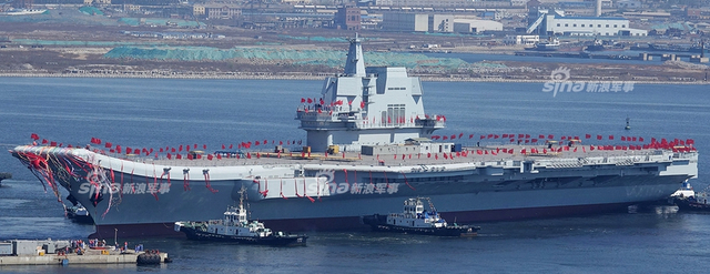 国产航母舾装最新进展:又安上脚手架继续装修