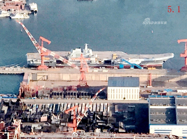 国产航母舾装最新进展:又安上脚手架继续装修