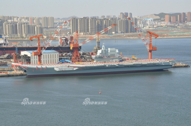国产航母舾装最新进展:又安上脚手架继续装修