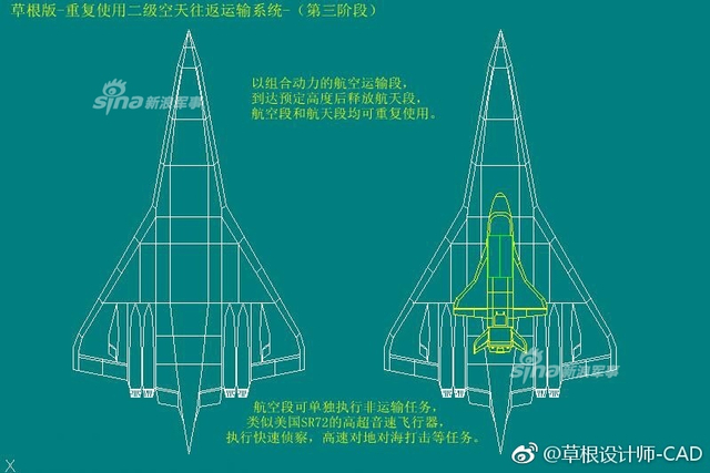 网友绘中国三种空天飞机设计图：即将变为现实