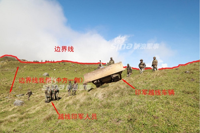 印度军人越界进入中国领土!我国防部照片举证