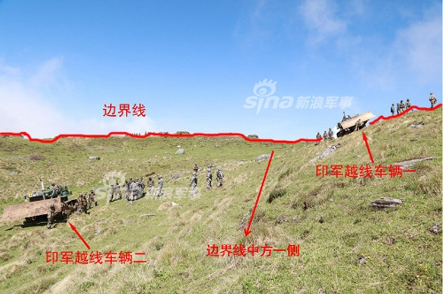 印度军人越界进入中国领土!我国防部照片举证