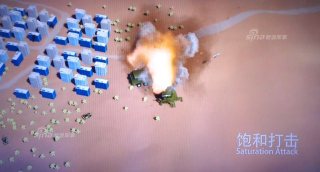 解放军展示无人机蜂群的图解：可摧毁航空母舰