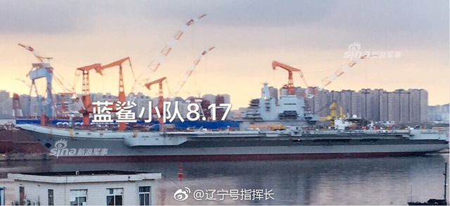 管中窥豹！国产航母舰岛再搭脚手架安装相控阵