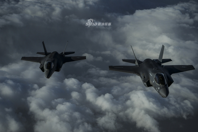 尽显狰狞外形！美海军陆战队F35B实战剪影很有型