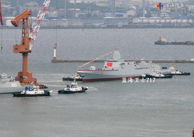 052D干着急！中国新下水055大驱即将完成舾装