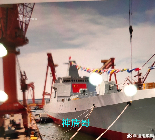 052D干着急！中国新下水055大驱即将完成舾装