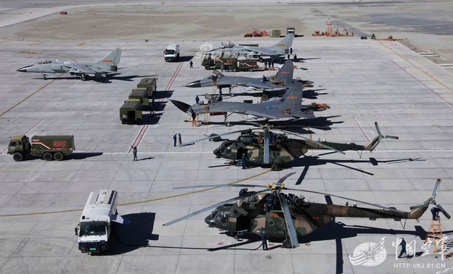 随时战备!西部战区空军歼11B领衔飞豹米171联合演习