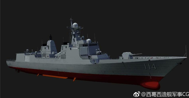 网友绘制052e驱逐舰假想cg