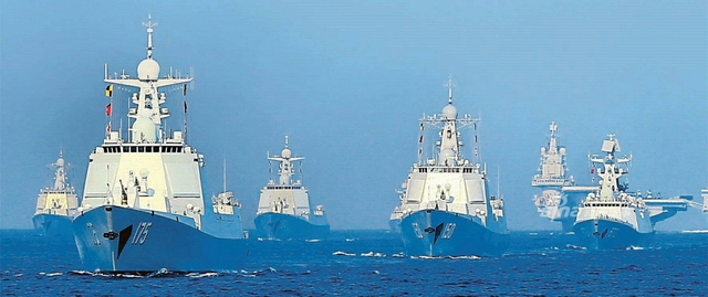 可以换屏保啦！独特宽屏视角再现我海军南海阅兵盛况