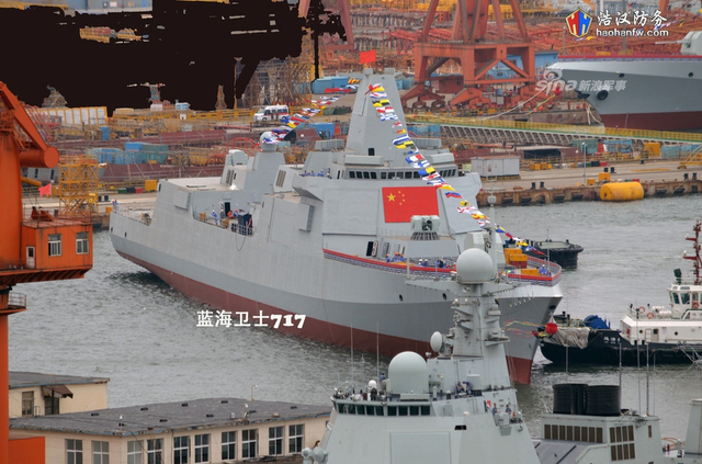 052D干着急！中国新下水055大驱即将完成舾装