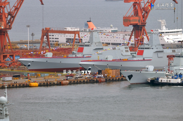 052D干着急！中国新下水055大驱即将完成舾装