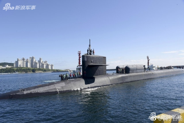 中国海军最危险对手!美军巡航导弹核潜艇抵韩
