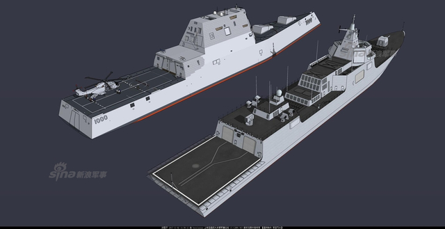 谁是地表最强？中国055与美军DDG1000对比CG图