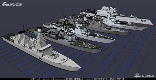 谁是地表最强？中国055与美军DDG1000对比CG图