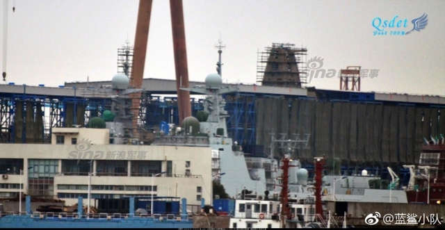还差啥没装?我055万吨大驱二号舰曝光节后新照