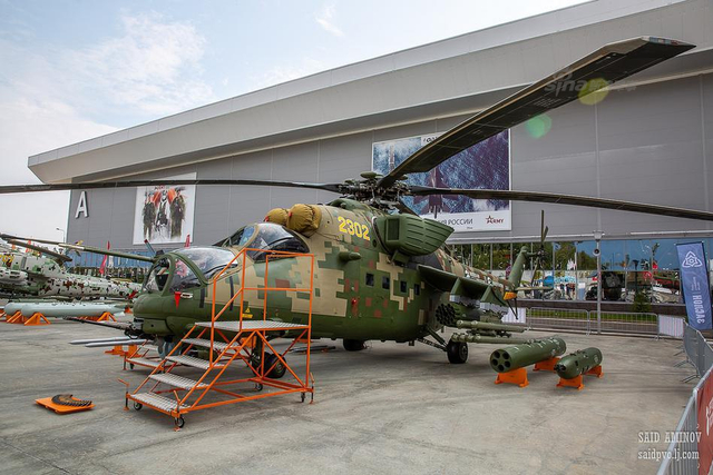 以飞行坦克之名！俄军米-35M武装直升机夜间突袭