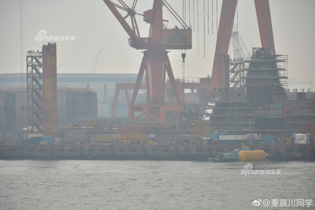 还差啥没装?我055万吨大驱二号舰曝光节后新照