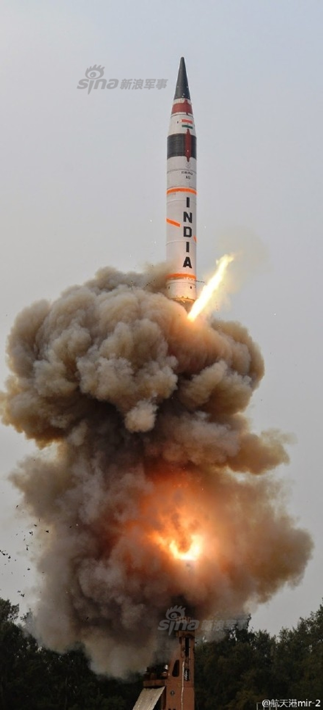 能打到中国东北?印度烈火5洲际导弹第五次成功发射
